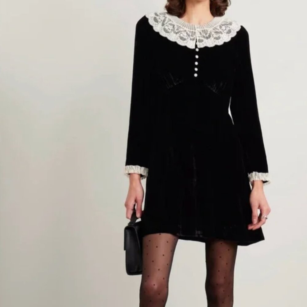 DOEN Lisbeth Velvet Mini Dress Size M